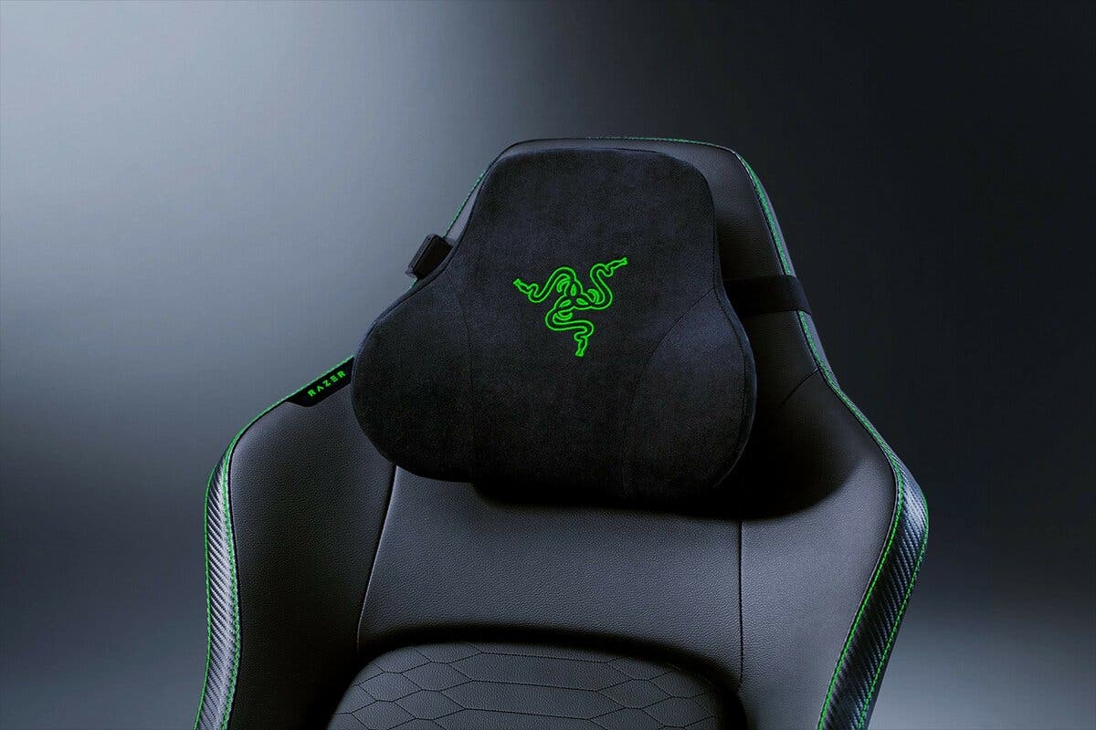 razer iskur v2 schwarz gruen gaming stuhl mit integrierter l 004