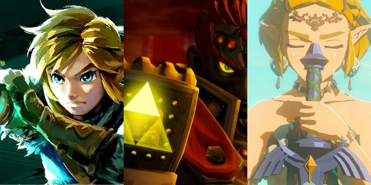 Una imagen de Link, Zelda y Ganon