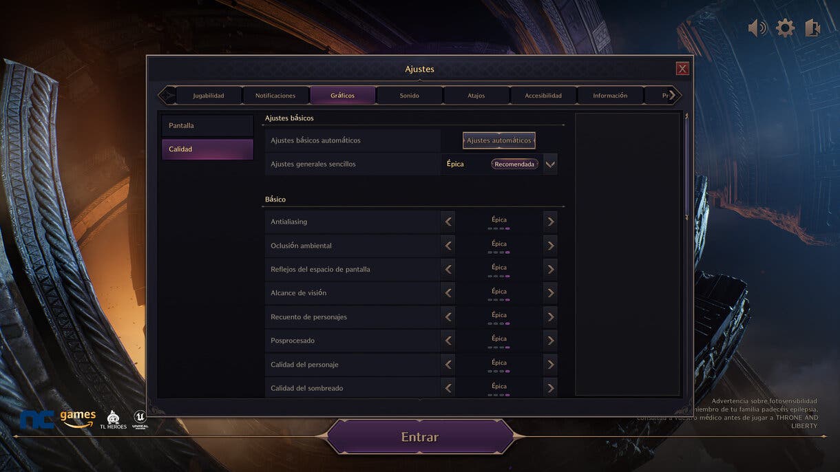 Cómo configurar los gráficos de Throne and Liberty en PC
