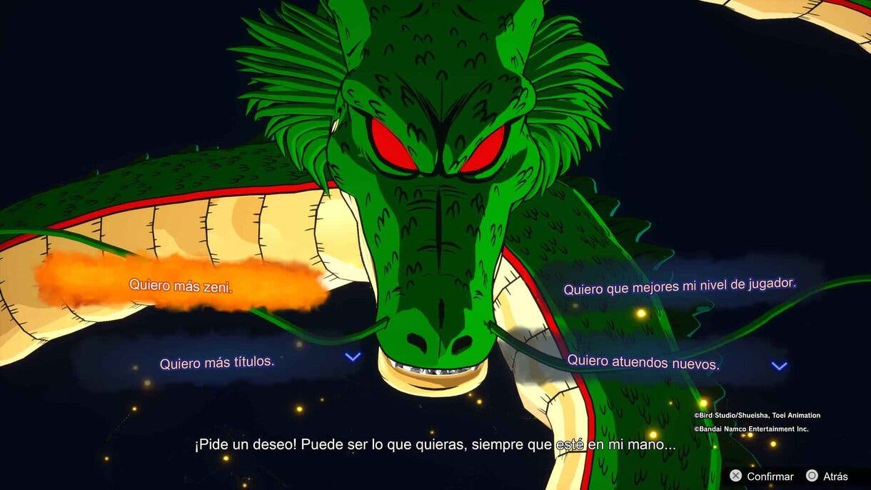 Cómo invocar a Shenron y qué deseos puedes pedir en Dragon Ball: Sparking! ZERO