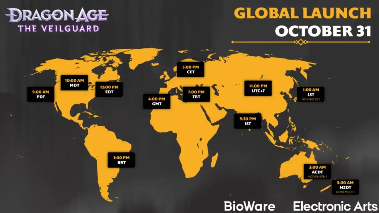 Horarios de lanzamiento de Dragon Age: The Veilguard