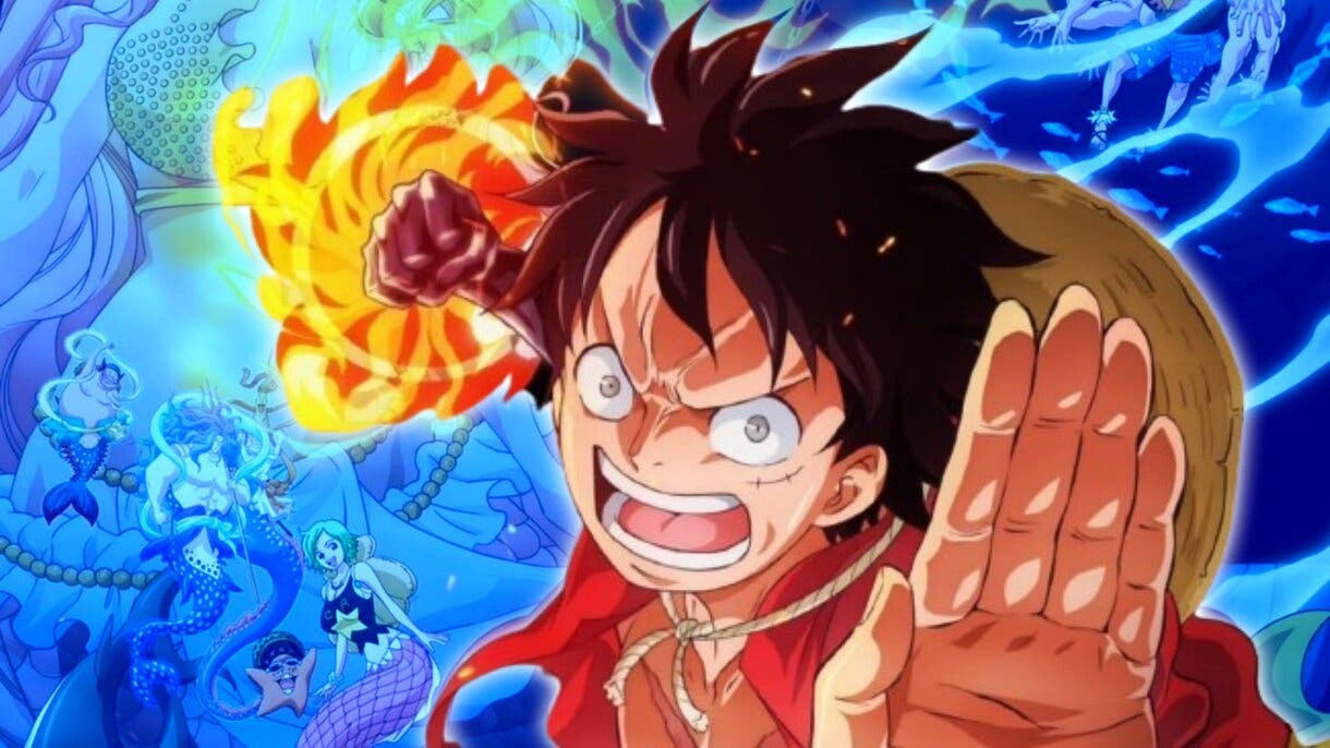 Luffy lanzando un red hawk