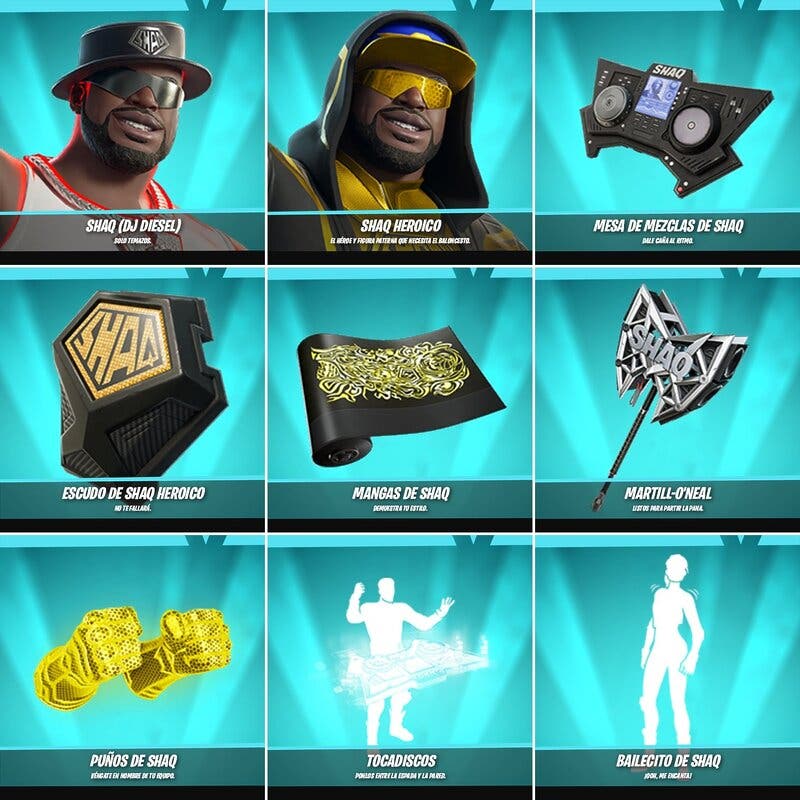 Objetos de Shaquille O'Neal en Fortnite