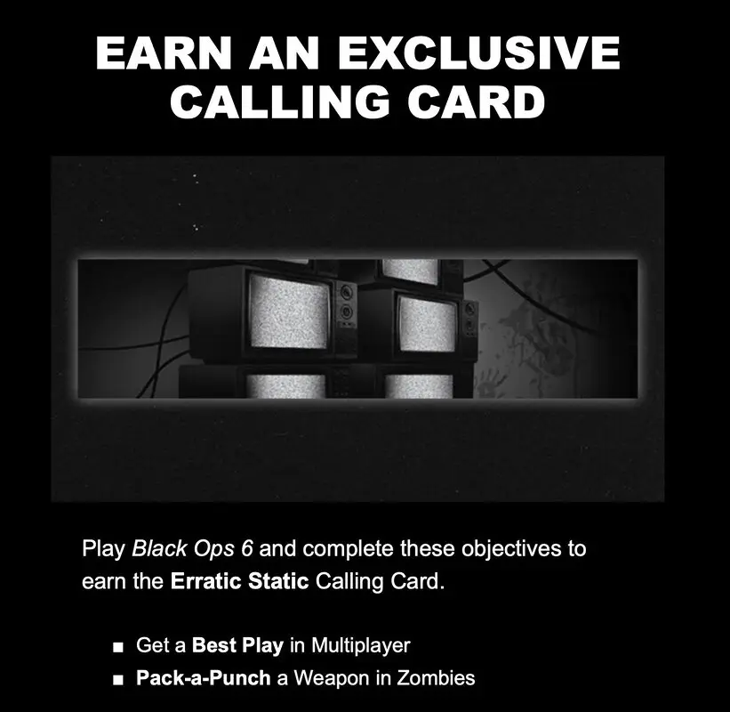 Tarjeta de jugador especial de Black Ops 6