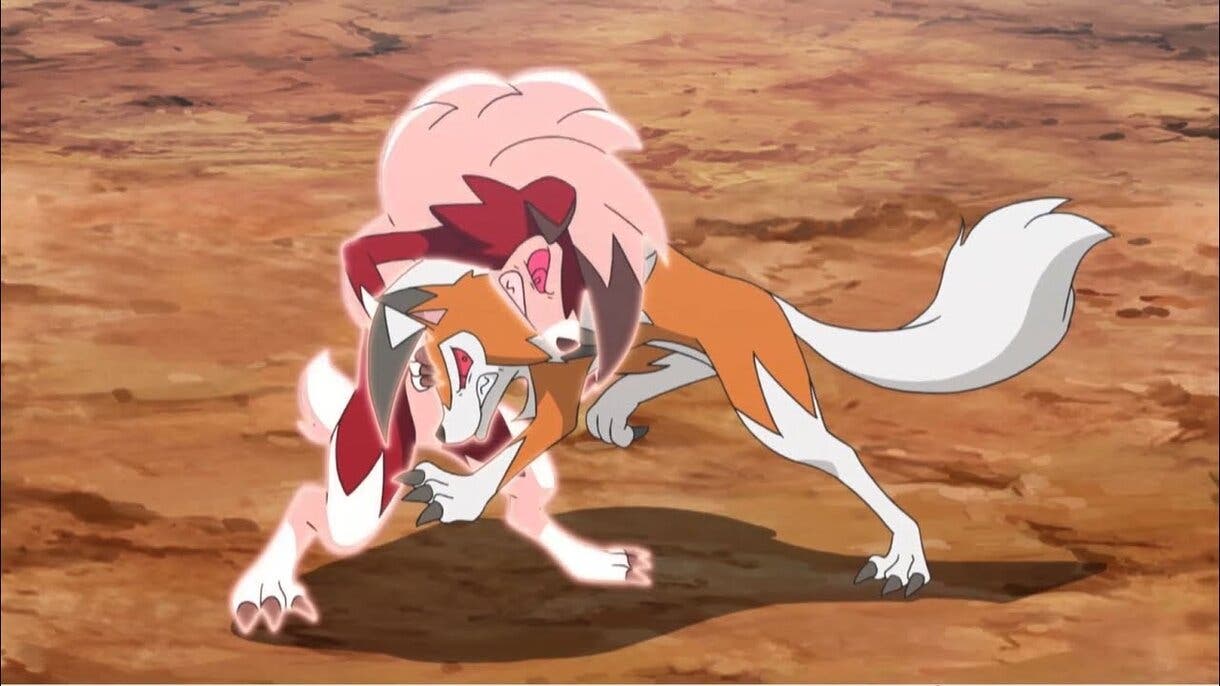 Anime Pokemon Lycanroc vs Lycanroc