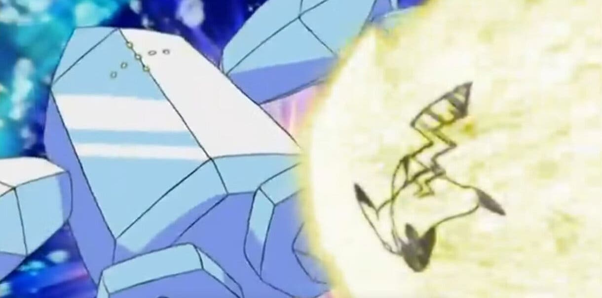 Anime Pokemon Pikachu vs Regice