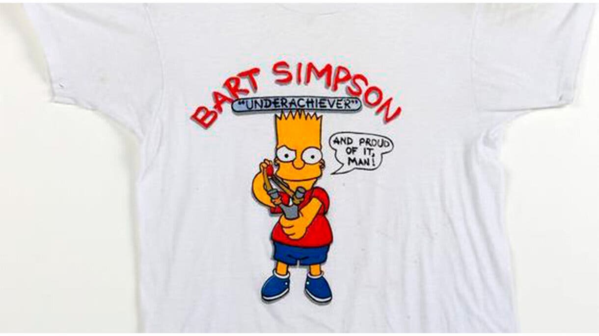 Camiseta de Bart Simpson prohibida