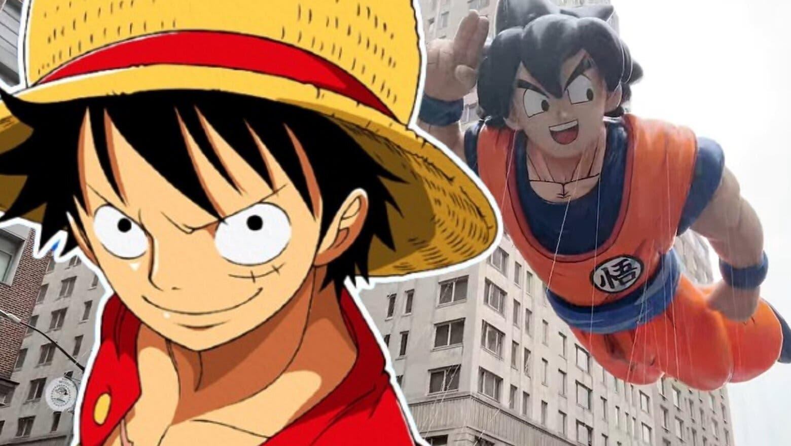 Luffy y Goku en el desfile