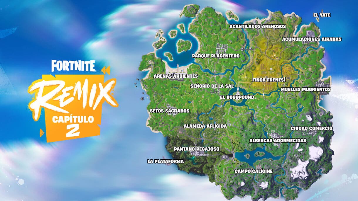 Así es el mapa de Fortnite Remix Capítulo 2