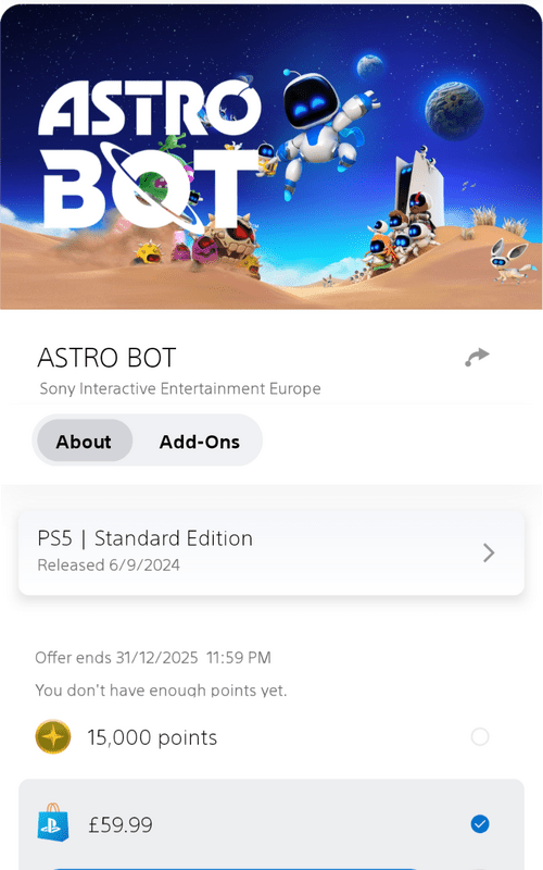PlayStation regala Astro Bot para PS5 a todos los que tengan estos puntos en el programa PS Stars
