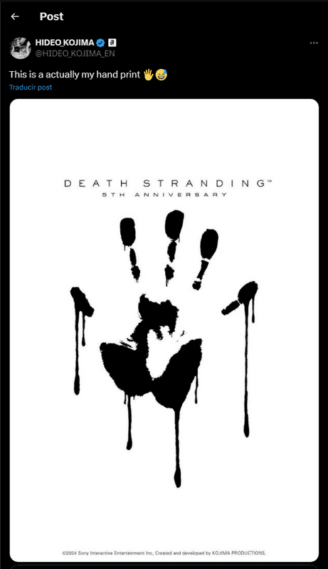 Hideo Kojima revela el origen del logo de su videojuego Death Stranding