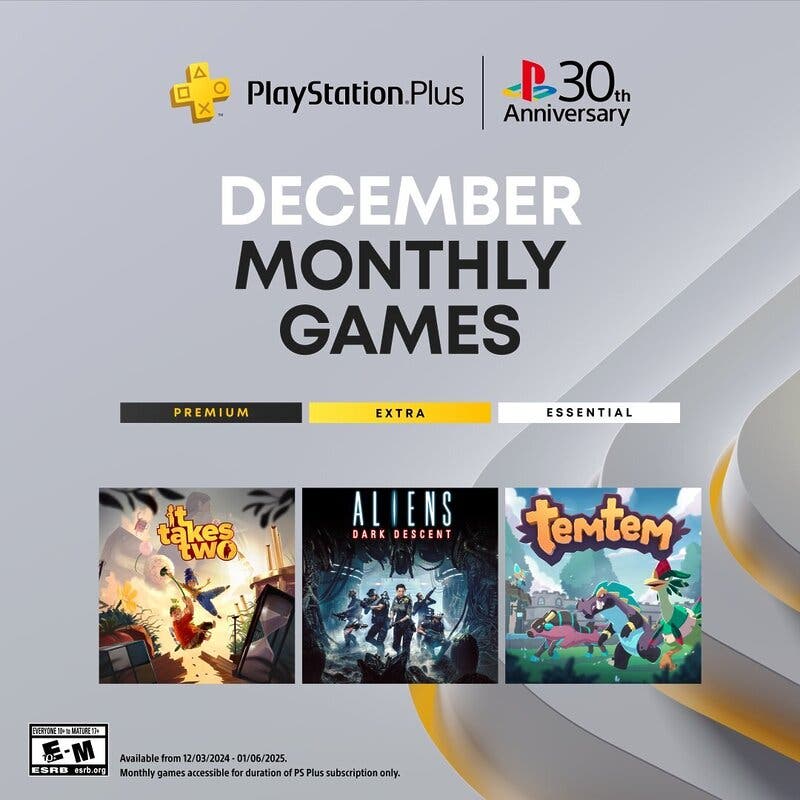 PS Plus diciembre 2024: confirmados los nuevos juegos gratuitos que darán el próximo mes en el servicio