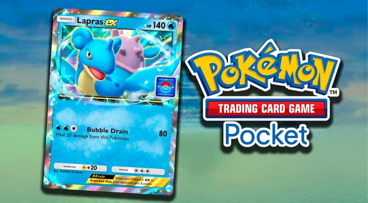 Imagen de JCC Pokémon Pocket: todas las novedades y recompensas gratis del evento Botín Lapras ex