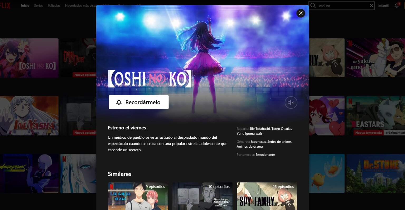 Oshi no Ko llega a Netflix fecha de estreno de uno de los mejores animes del momento