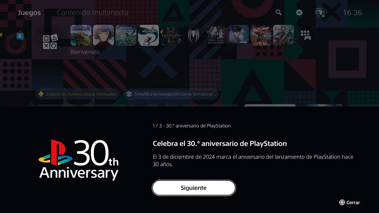 Desde PS1 hasta PS4: Así celebra PlayStation su 30 aniversario con esta actualización para PS5