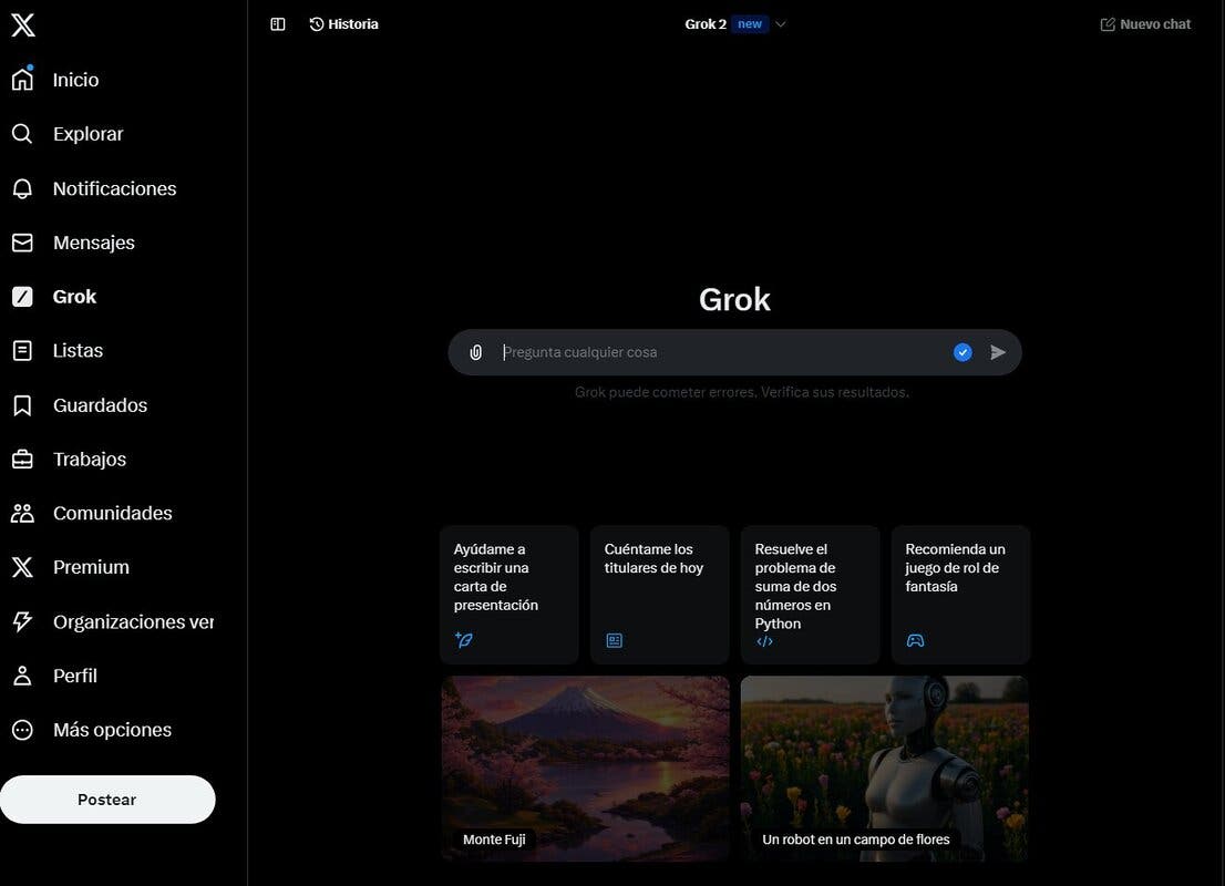 Así es Grok: la nueva IA gratuita de X (Twitter) que todos están probando