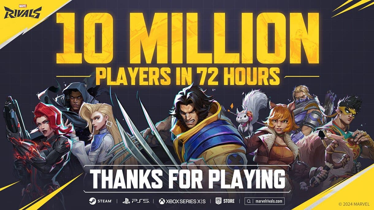 Marvel Rivals es un completo éxito y en solo 72 horas ha logrado conseguir 10 millones de jugadores