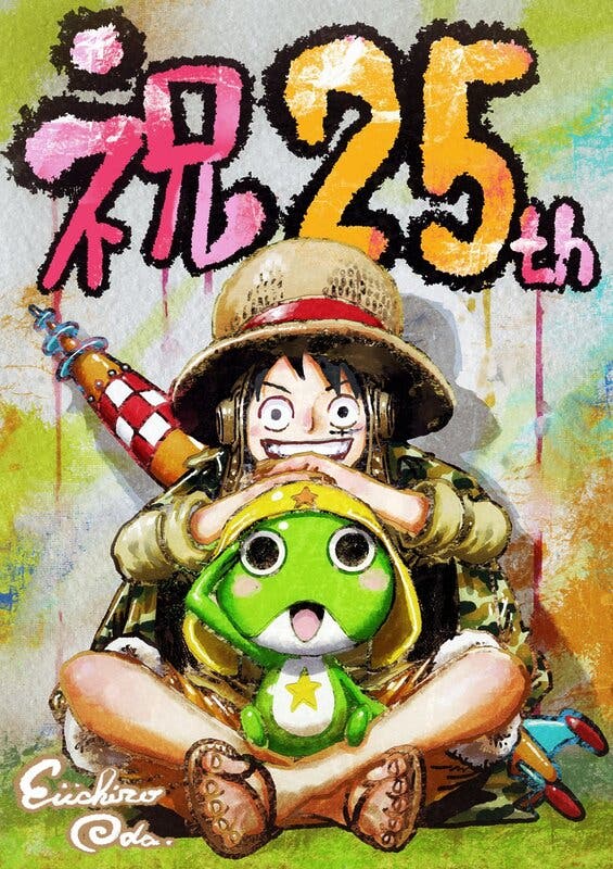 Luffy y Keroro por Oda