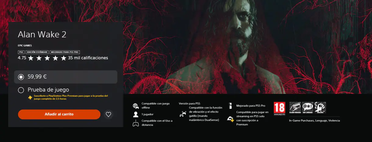 Alan Wake II PS Plus Premium