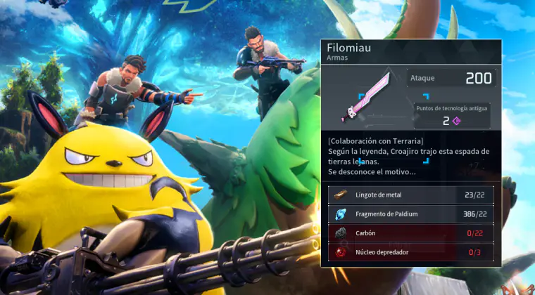 Imagen de Cómo conseguir la espada Filomiau en Palworld