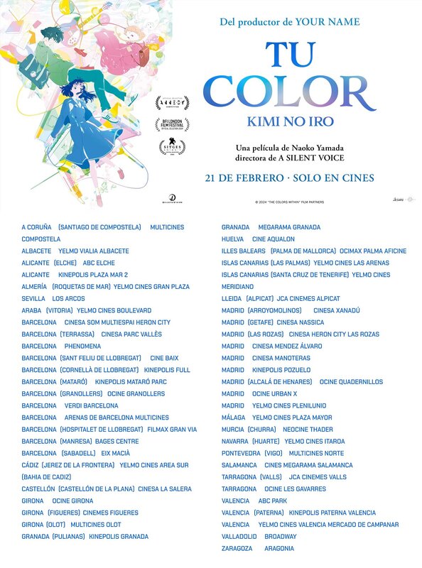 Tu Color listado de cines España