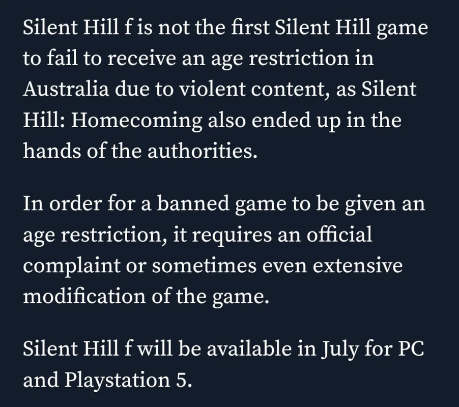 Fecha de lanzamiento silent hill f 
julio 2025
