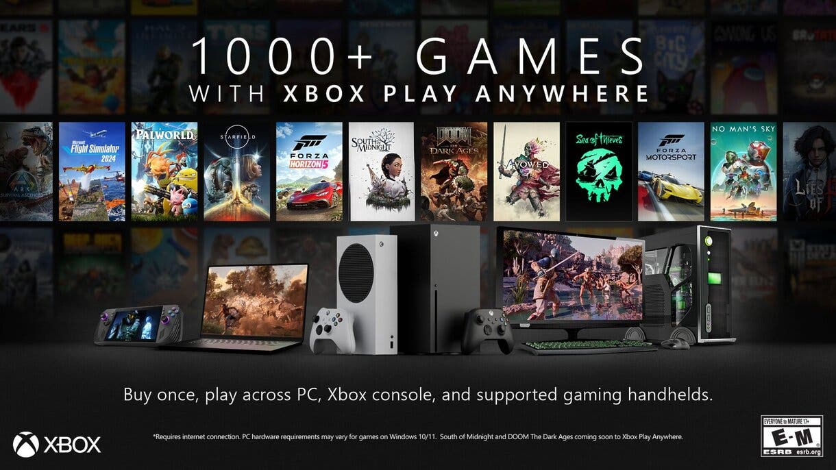 xbox play anywhere 1000 juegos