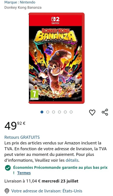 Precios de Nintendo en Amazon Francia