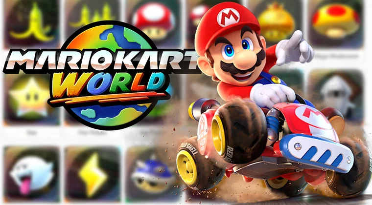 Imagen de Todos los objetos e ítems de Mario Kart World y sus efectos durante la carrera