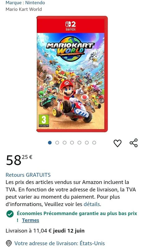 Precios de Nintendo en Amazon Francia