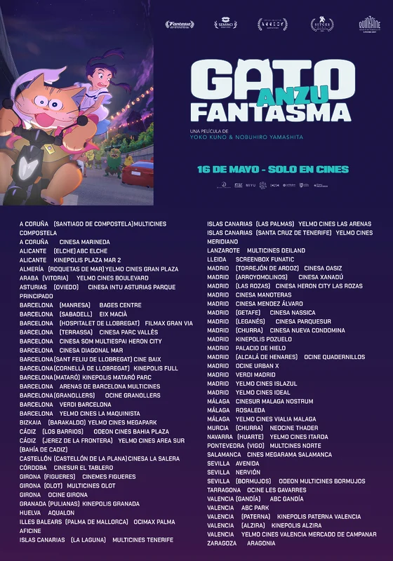 Anzu Gato Fantasma listado cines definitivo