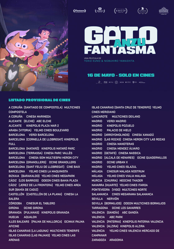 Anzu Gato Fantasma listado cines provisional