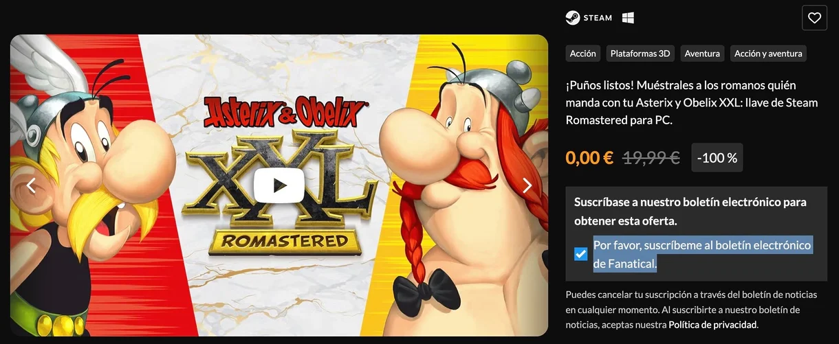 asterix romastered gratis fanatical