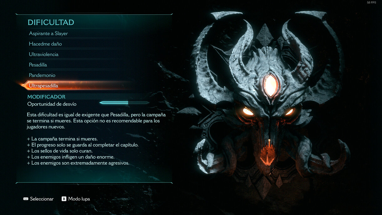 Modos de dificultad de DOOM: The Dark Ages