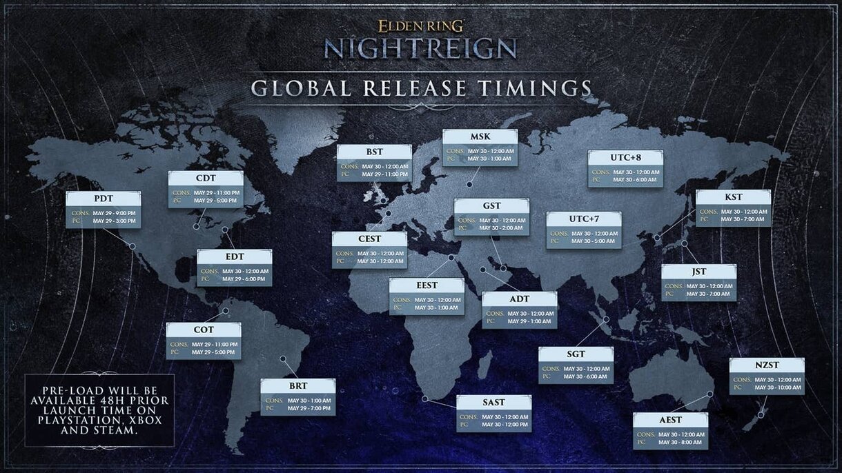 Horarios de lanzamiento de Elden Ring