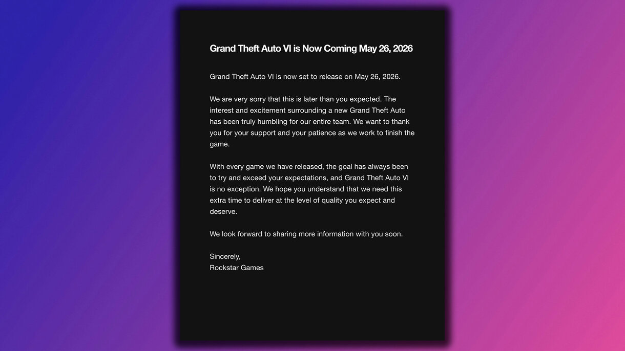 Comunicado de Rockstar sobre GTA VI