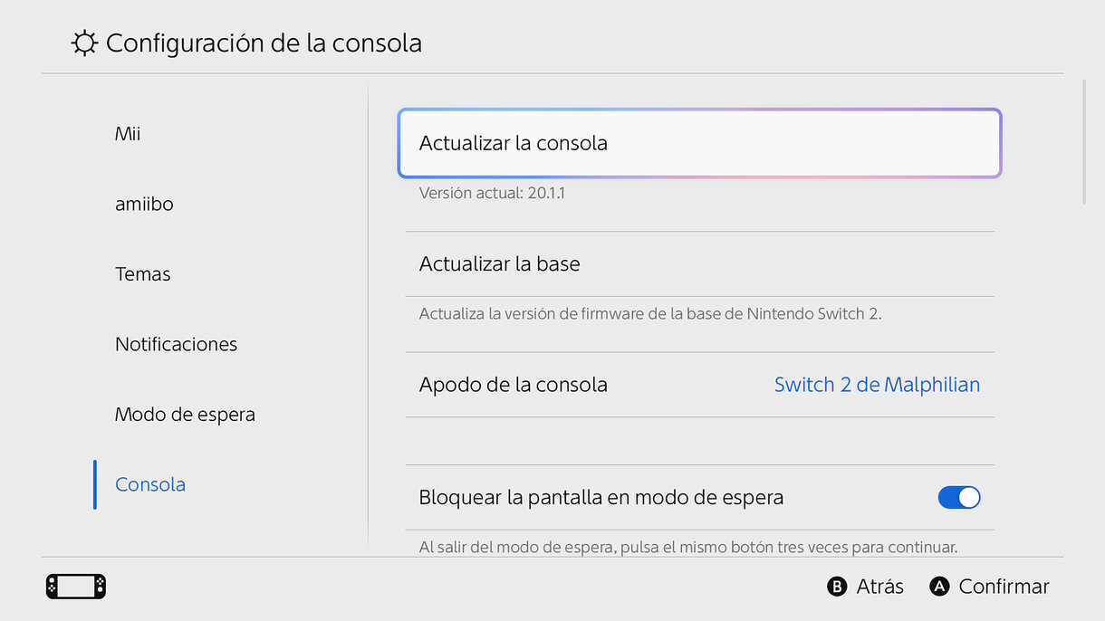 Cómo actualizar Nintendo Switch 2