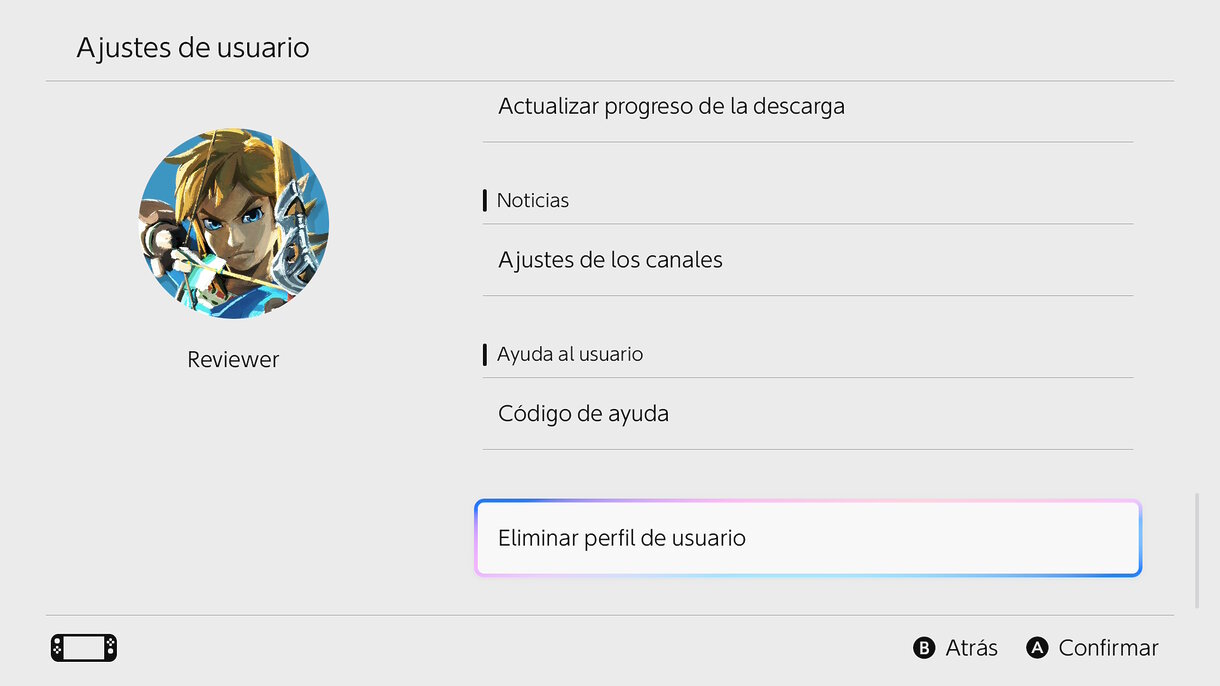 Borrar usuario en Nintendo Switch 2