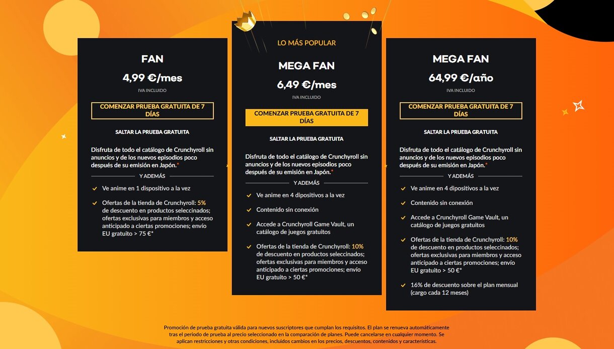 crunchyroll precios