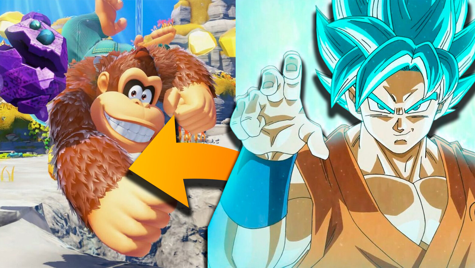 Donkey Kong Bananza y Goku