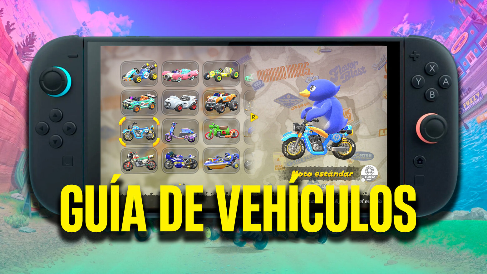Guía de vehículos de Mario Kart world