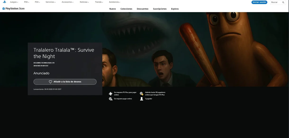 Tralalero Tralala: Survive the Night está en PS5 y esto me parece bochornoso por este simple motivo