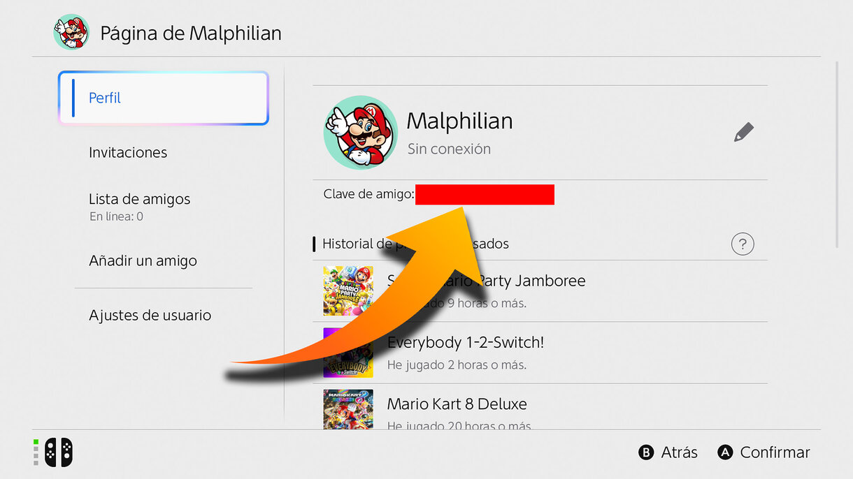 Clave de amigo en Nintendo Switch 2
