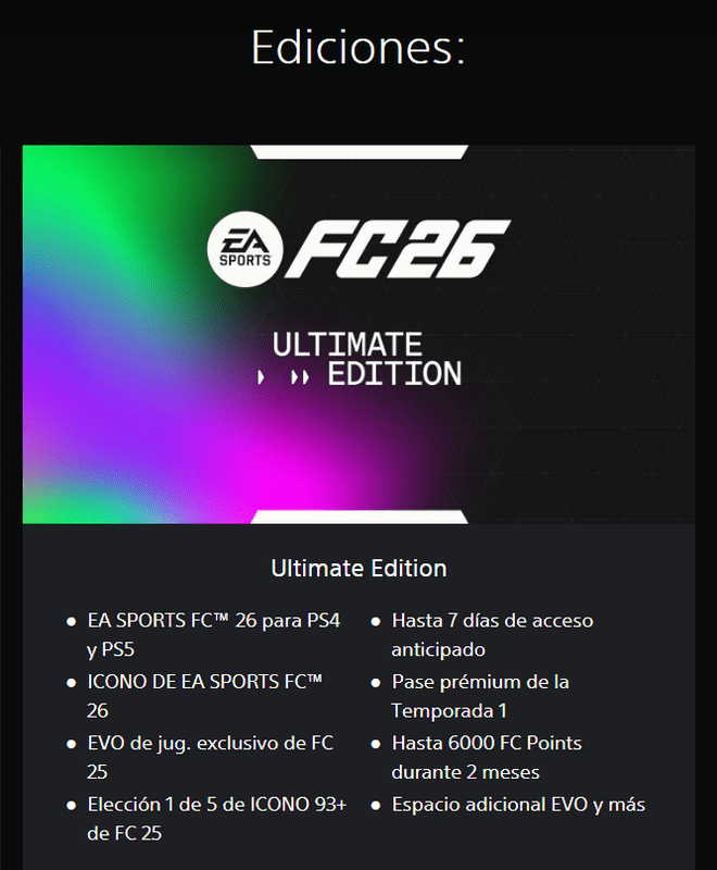 EA Sports FC 26: Todo lo que incluye la 'Ultimate Edition' y su precio