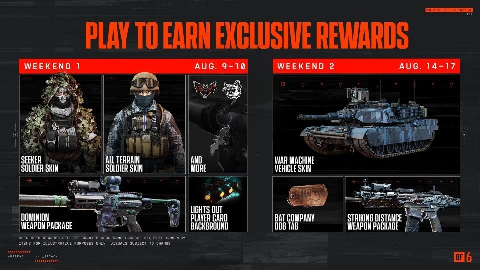 Todas las recompensas GRATIS por jugar a la beta de Battlefield 6