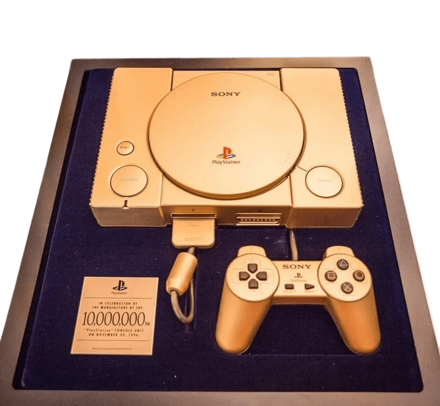 Esta PS1 es la más exclusiva del mundo, de oro,  solo existe una y puede tener un precio incalculable