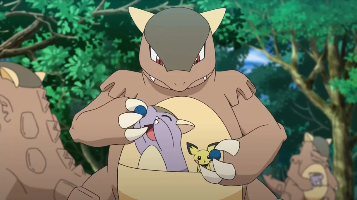 Anime Pokemon Kangaskhan Pichu