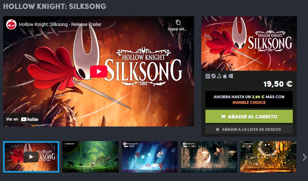 Hollow Knight: Silksong en Humble Bundle