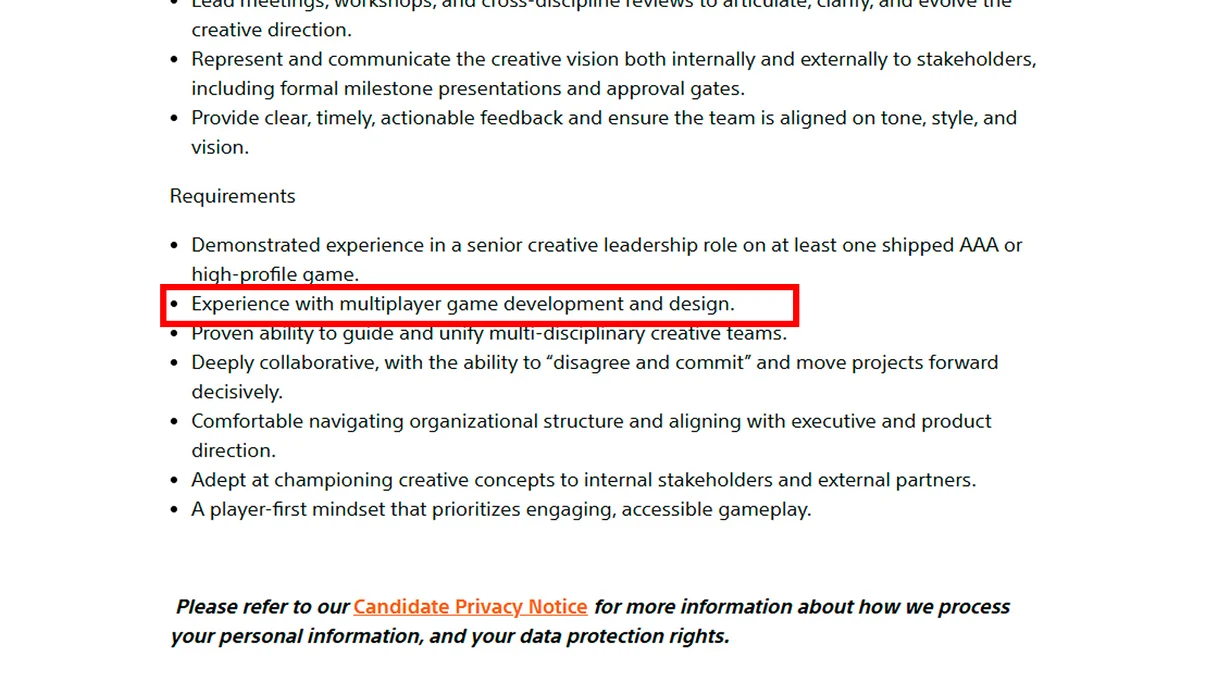 Nueva oferta de empleo de Bend Studio