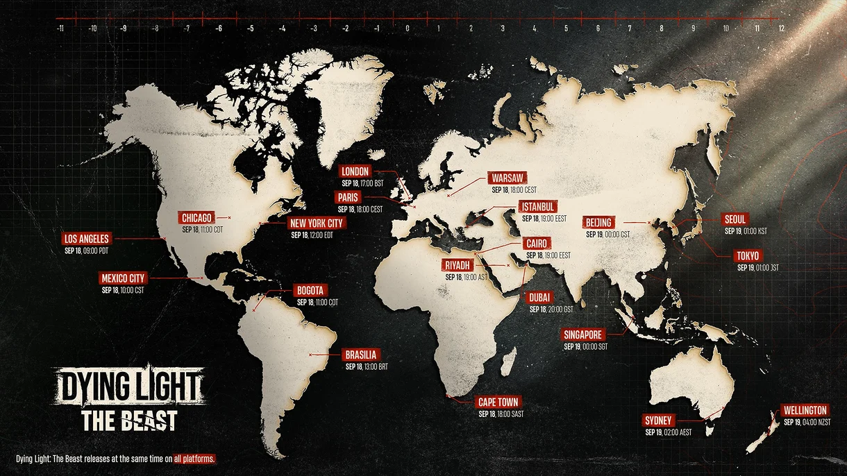 Horarios de lanzamiento de Dying Light: The Beast